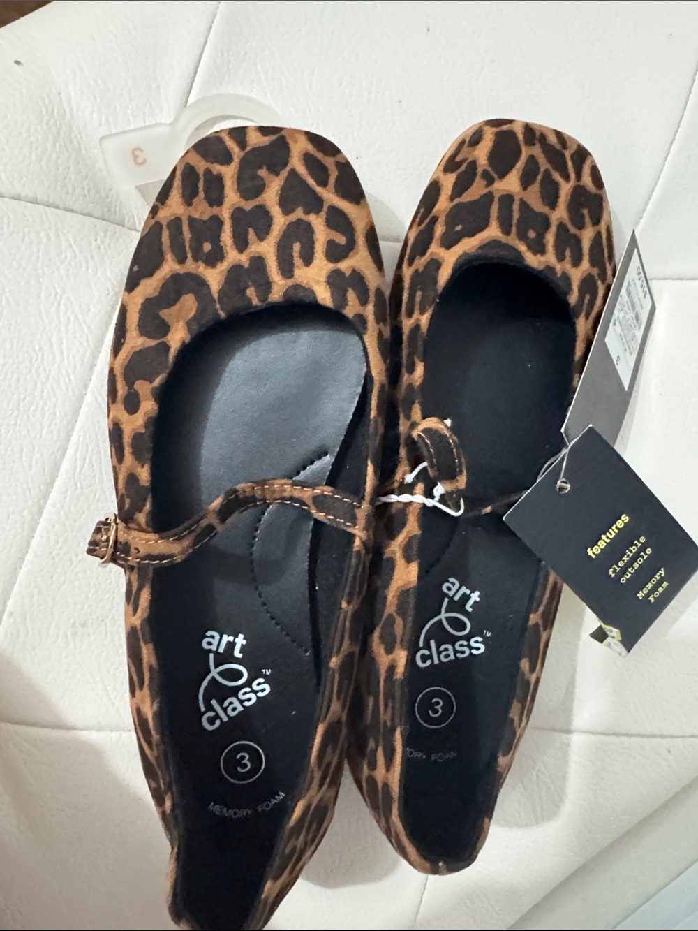 art class Leopard Print Mary Jane Flats - Brown/Black